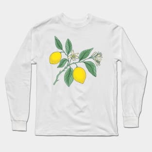 Lemon botanical print Long Sleeve T-Shirt